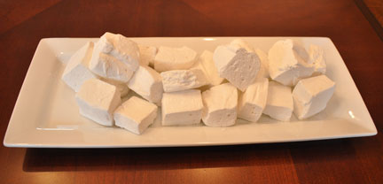 A tray of marshmallows.